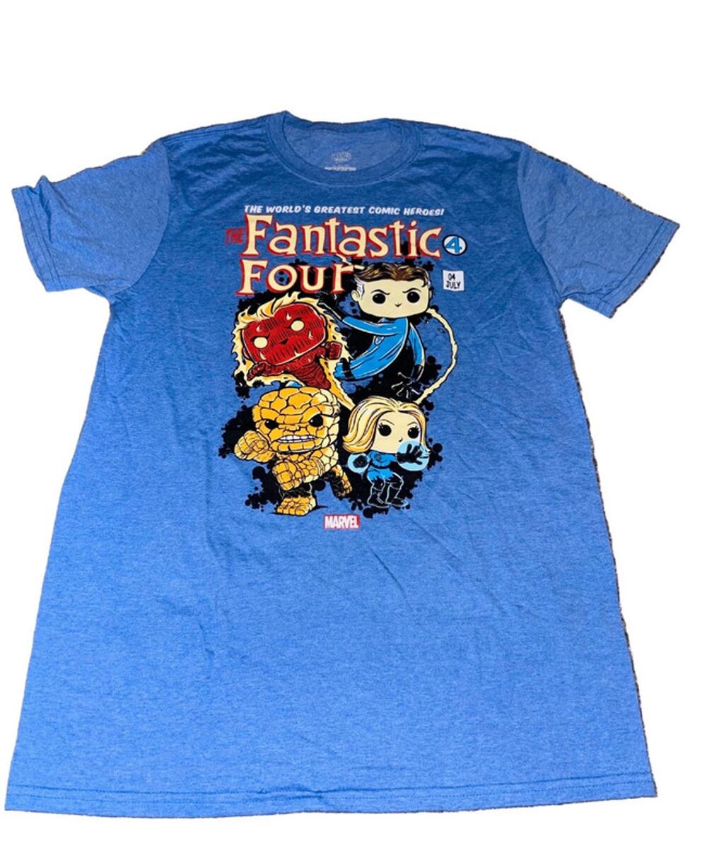 Funko POP T-Shirt Blue Fantastic Four Marvel Graphic Tee Mens NWOT M Medium